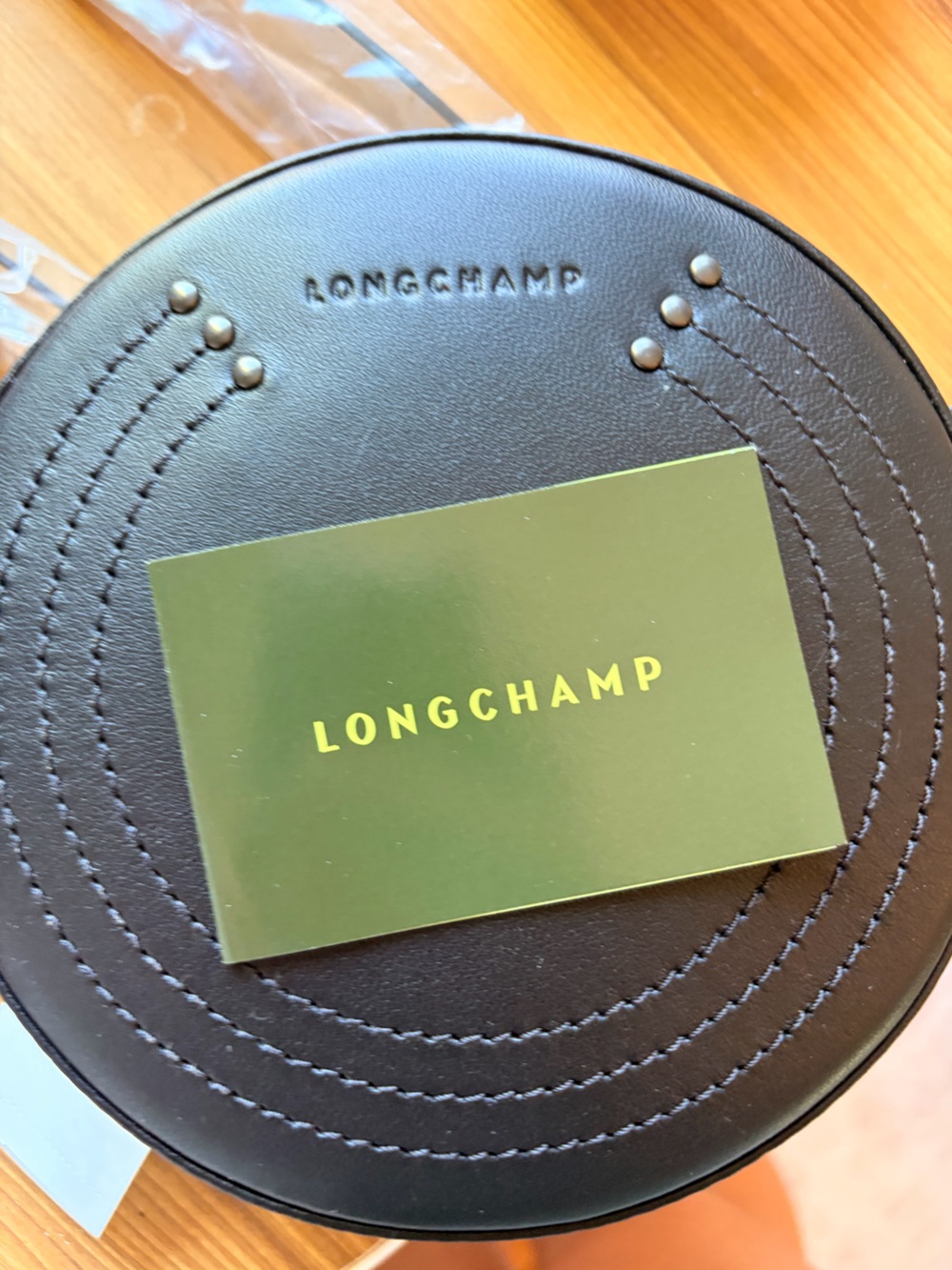 Longchamp Black Round Leather around the waist belt bag